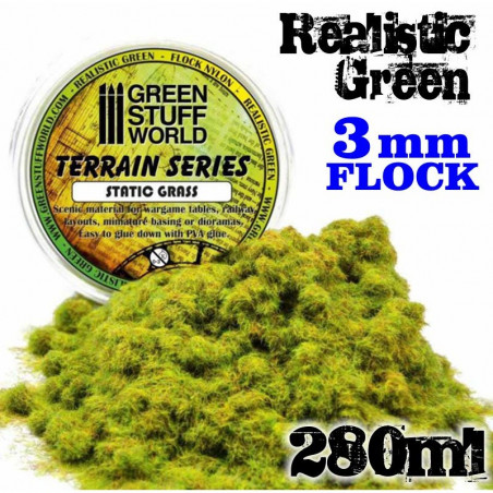 Herbe Statique 3 mm - Vert Réaliste - 280ml