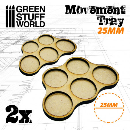 Plateaux de Mouvement MDF 25mm x5 - Horde