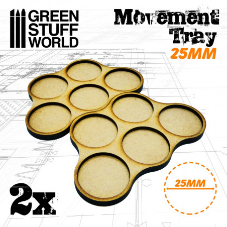 Plateaux de Mouvement MDF 25mm x5 - Horde