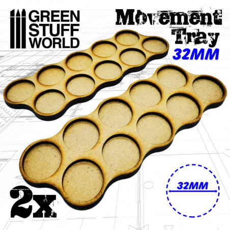 Plateaux de Mouvement MDF 32mm x10 - Skirmish