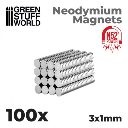 Aimants Néodymes 3x1mm - 100 units (N52)