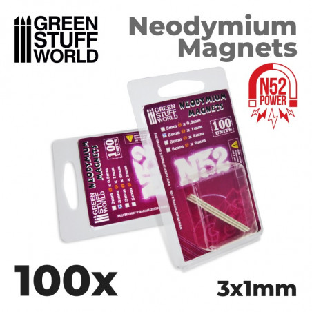 Aimants Néodymes 3x1mm - 100 units (N52)