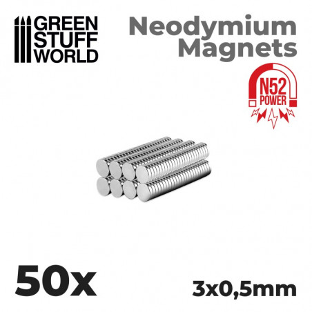Aimants Néodymes 3x0'5mm - 50 units (N52)
