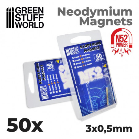 Aimants Néodymes 3x0'5mm - 50 units (N52)