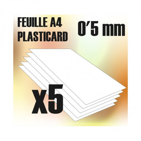 Plaque de Plasticard - 0'5 mm - COMBOx5 feuilles