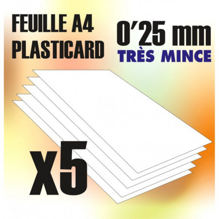 Plaque de Plasticard - 0'25 mm - COMBOx5 feuilles