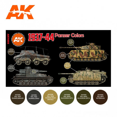 AFV série -1937-44 PANZER COLORS set - AK3G