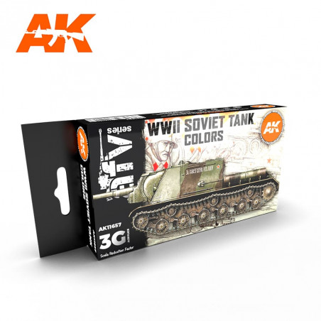 AFV série -WWII SOVIET TANK COLORS set - AK3G