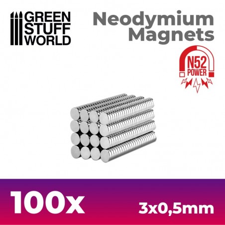 Aimants Néodymes 3x0'5mm - 100 units (N52)