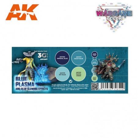 AK - WARGAME COLOR SET. BLUE PLASMA AND GLOWING EFFECTS.