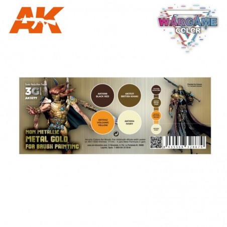 AK - WARGAME COLOR SET. NON METALLIC GOLD
