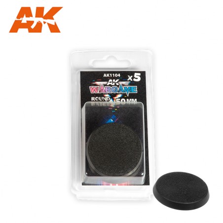 Socles PLASTIC WARGAME BASES. ROUND BASE 50mm X5 UNITS