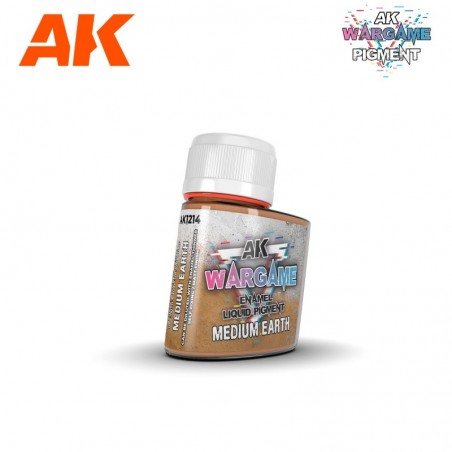 WARGAME ENAMEL LIQUID PIGMENTS Medium Earth 35ml. - AK
