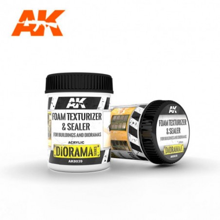 FOAM TEXTURIZER & SEALER – FOR BUILDINGS AND DIORAMAS 250ML FOAM TEXTURIZER & SEALER – FOR BUILDINGS AND DIORAMAS 250ML - AK