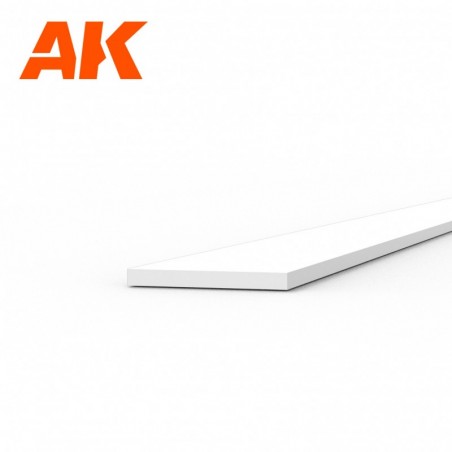 AK6504 Strips 0.30 x 3.00 x 350mm - STYRENE STRIP
