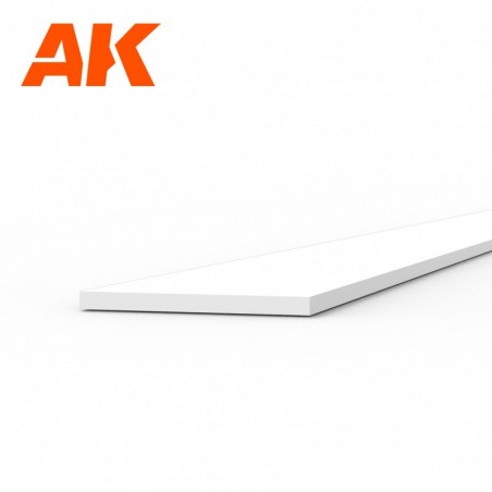 AK6505 Strips 0.30 x 4.00 x 350mm - STYRENE STRIP