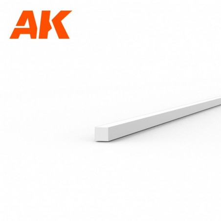 AK6507 Strips 0.50 x 0.50 x 350mm - STYRENE STRIP