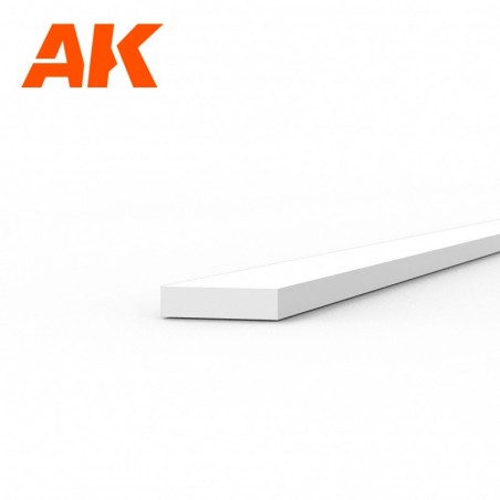 AK6509 Strips 0.50 x 2.00 x 350mm - STYRENE STRIP