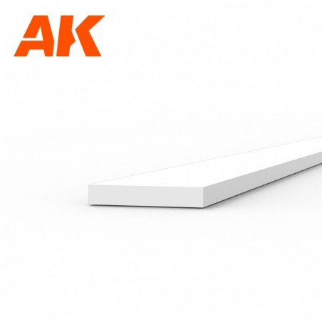 AK6510 Strips 0.50 x 3.00 x 350mm - STYRENE STRIP