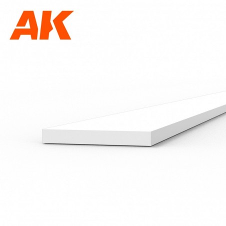 AK6511 Strips 0.50 x 4.00 x 350mm - STYRENE STRIP