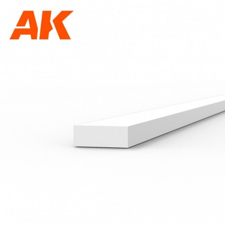 AK6515 Strips 0.75 x 2.00 x 350mm - STYRENE STRIP