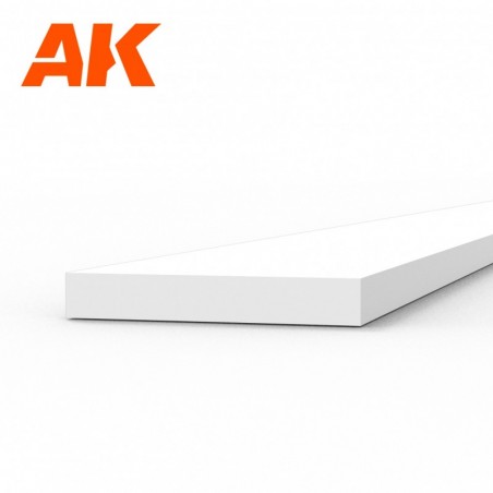 AK6518 Strips 0.75 x 5.00 x 350mm - STYRENE STRIP