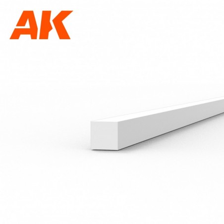 AK6519 Strips 1.00 x 1.00 x 350mm - STYRENE STRIP