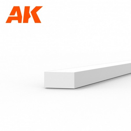 AK6520 Strips 1.00 x 2.00 x 350mm - STYRENE STRIP