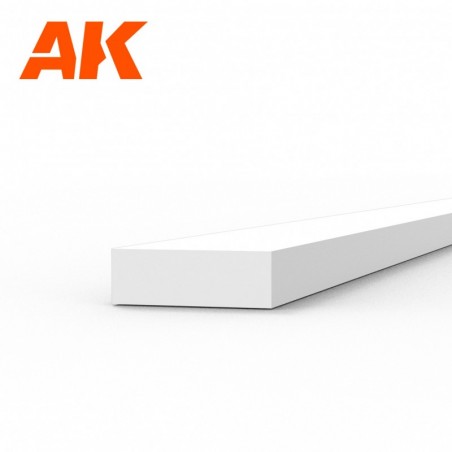 AK6521 Strips 1.00 x 3.00 x 350mm - STYRENE STRIP