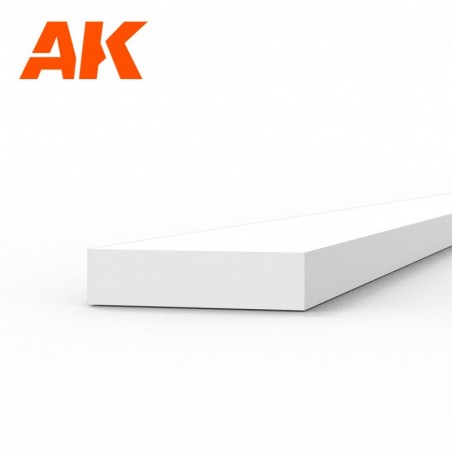 AK6522 Strips 1.00 x 4.00 x 350mm - STYRENE STRIP