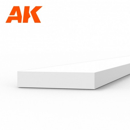AK6523 Strips 1.00 x 5.00 x 350mm - STYRENE STRIP