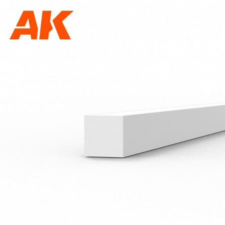 AK6524 Strips 1.50 x 1.50 x 350mm - STYRENE STRIP