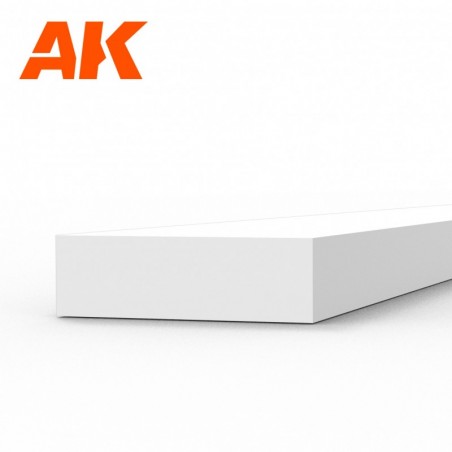AK6528 Strips 1.50 x 5.00 x 350mm - STYRENE STRIP