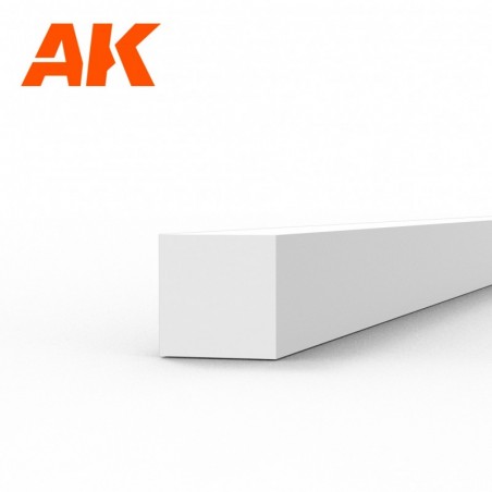 AK6529 Strips 2.00 x 2.00 x 350mm - STYRENE STRIP