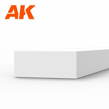 AK6532 Strips 2.00 x 5.00 x 350mm - STYRENE STRIP