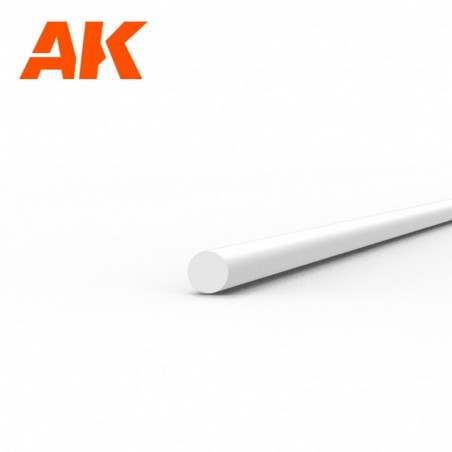 AK6537 Rod 0.75 diameter x 350mm - STYRENE STRIP
