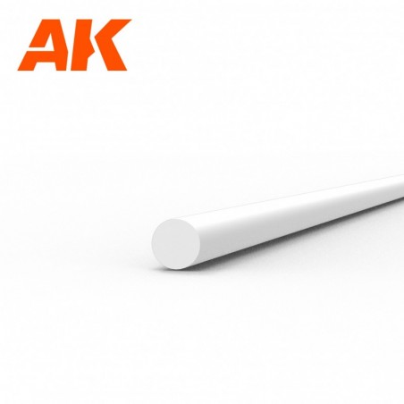 AK6538 Rod 1.00 diameter x 350mm - STYRENE STRIP