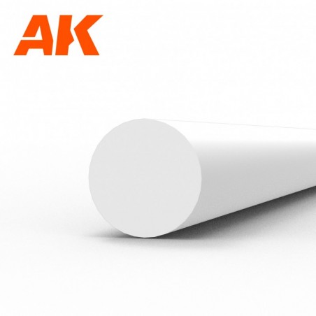 AK6541 Rod 3.00 diameter x 350mm - STYRENE STRIP