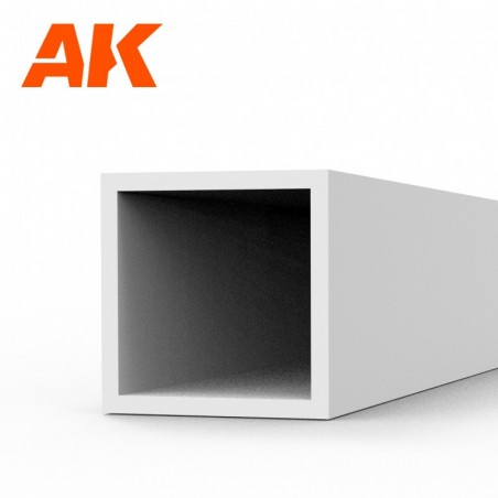 AK6548 Square hollow tube 4.00x350mm(0,7mm)-STYRENE STRIP