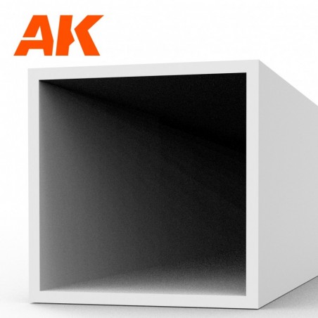 AK6550 Square hollow tube 6.00x350mm(0,7mm)-STYRENE STRIP