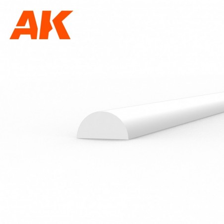 AK6552 Half cane 2.00 x 350mm - STYRENE STRIP