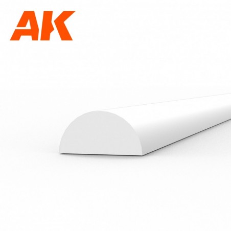 AK6553 Half cane 3.00 x 350mm - STYRENE STRIP