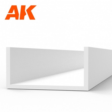 AK6558 U Channel 6.0 width x 350mm - STYRENE STRIP