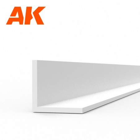 AK6561 Angle 2.5 x 2.5 x 350mm - STYRENE STRIP