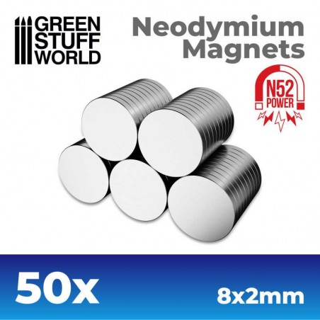 Aimants Néodymes 8x2mm - 50 units (N52)