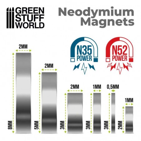 Aimants Néodymes 8x2mm - 50 units (N52)