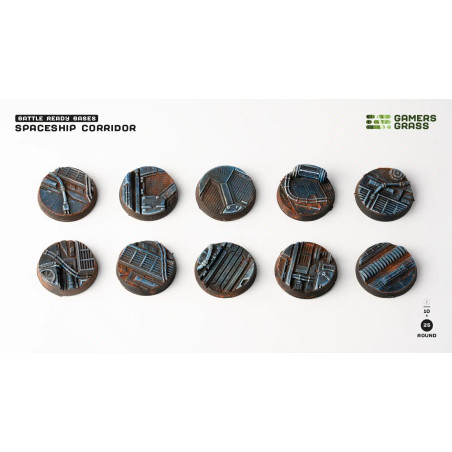 Spaceship Corridor Bases Round 25mm (x10)