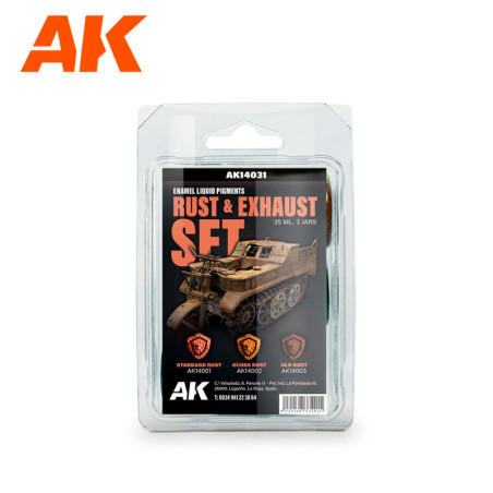 RUST & EXHAUST SET - Liquid Pigment  (3 ref) - AK