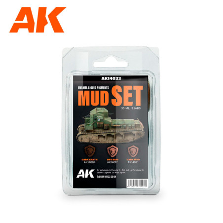 MUD SET - Liquid Pigment  (3 ref) - AK
