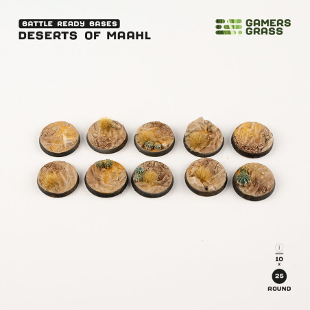 Desert of Maahl round base 25mm  (10)